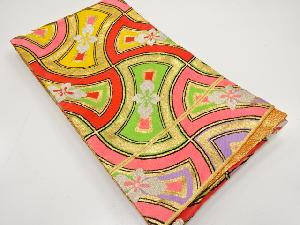 アンティーク　分銅菱に花模様織り出し子供帯（材料）